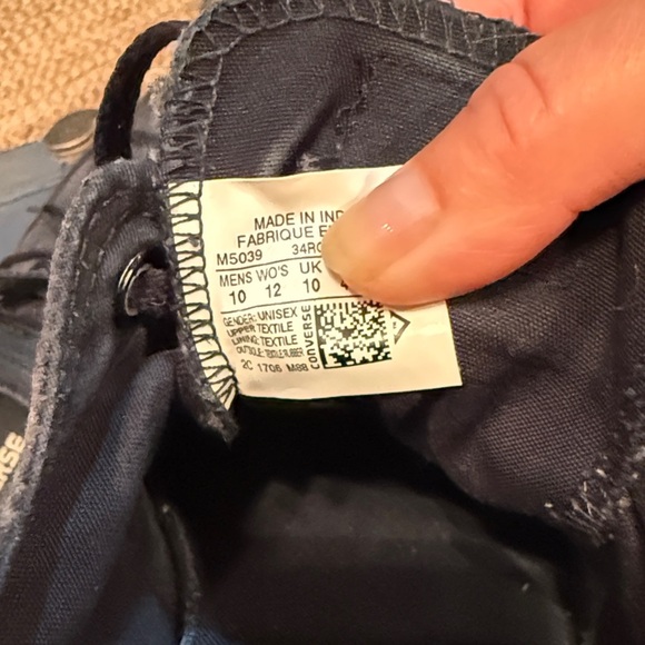 Converse Charcoal Canvas Sneakers men’s size 10 - Picture 4 of 12